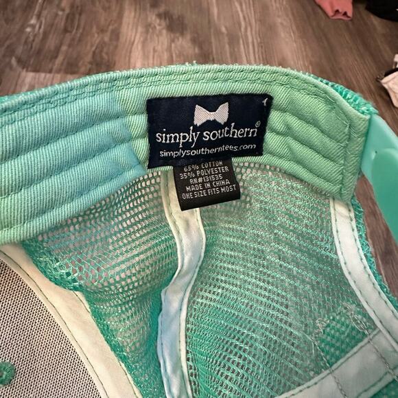 Simply‎ Southern Keep It Preppy Camo Teal Trucker Hat Adjustable - Picture 3 of 7